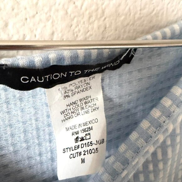 Caution to the Wind Baby Blue Gingham Midi Dress Women's Medium - Picture 4 of 4